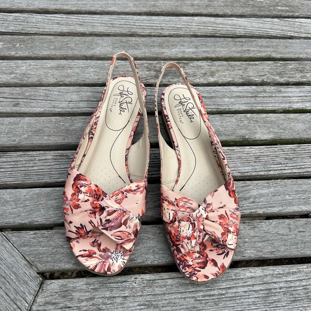 LifeStride Womens Mimosa Pink‎ Slip On Flat Slingback Sandals Shoes size 7.5